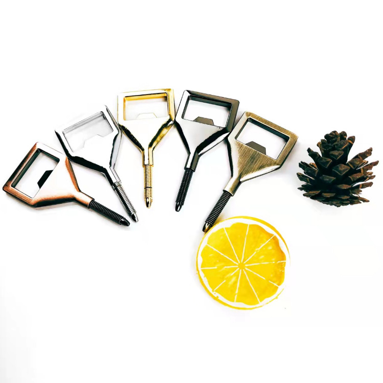Amazon Creative Color Beer Bottle DIY Zinc Alloy Bottle Opener Wine Bottle Opener Wooden Handle Accessories in stock
