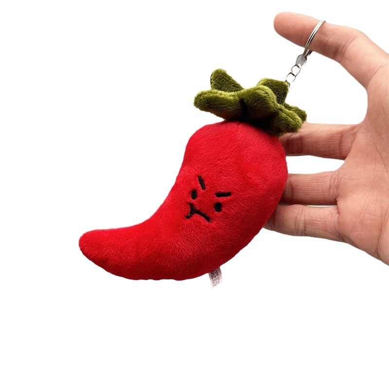 Creative doll machine plush doll funny vegetable onion ginger garlic pendant broccoli keychain small gift batch