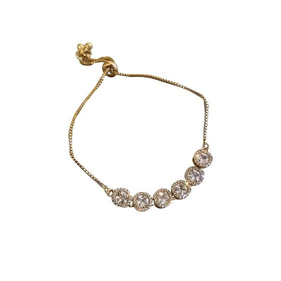 Zircon Diamond Pull Bracelet Korean Emerald Super Flash Bracelet Temperament High-grade Girlfriend Bracelet Wholesale Women's Fashion