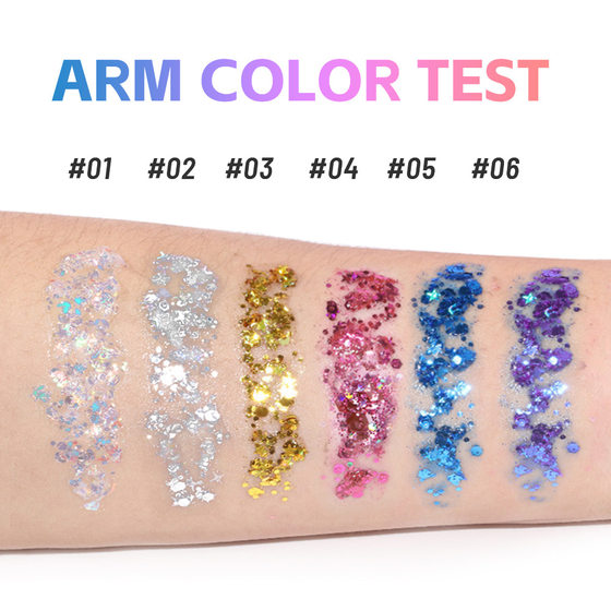 Fit Colors 8 Color Body Painted Sequins Stick Face Lip Star Glitter Eyeshadow Holiday Stage Makeup Cross 
