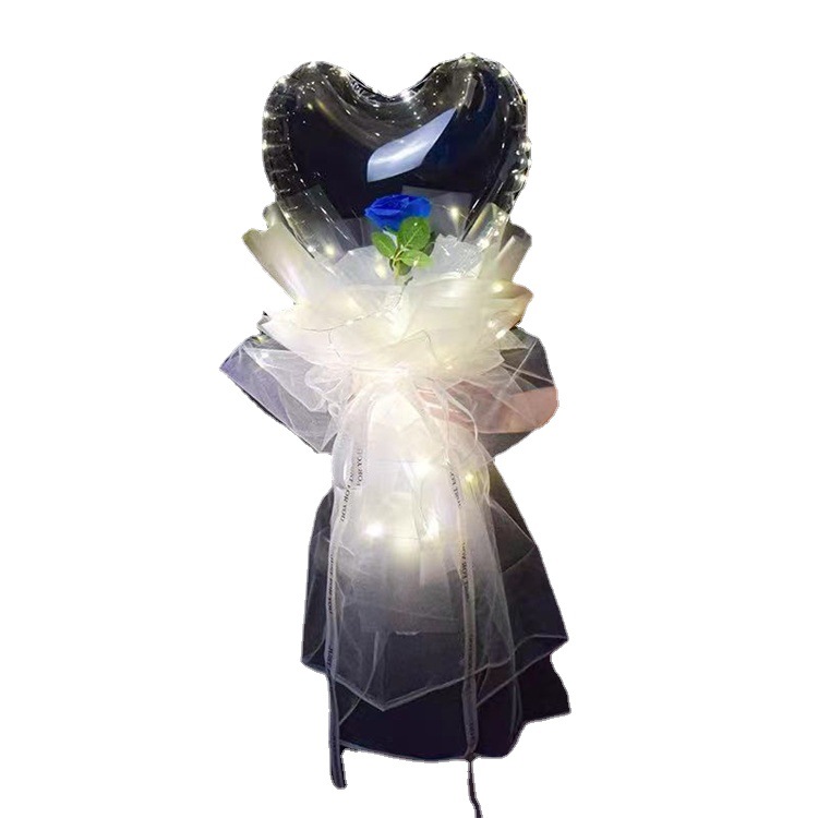 Love wave ball rose bouquet balloon Tanabata Valentine's Day gift night market stall luminous toys wholesale