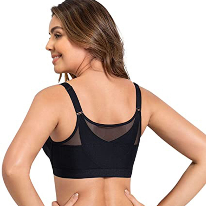 Women's Sports Bra Seamless Shaping Top No Wires Push-up Bra Front Button Design Cross-Strap Women's Bra