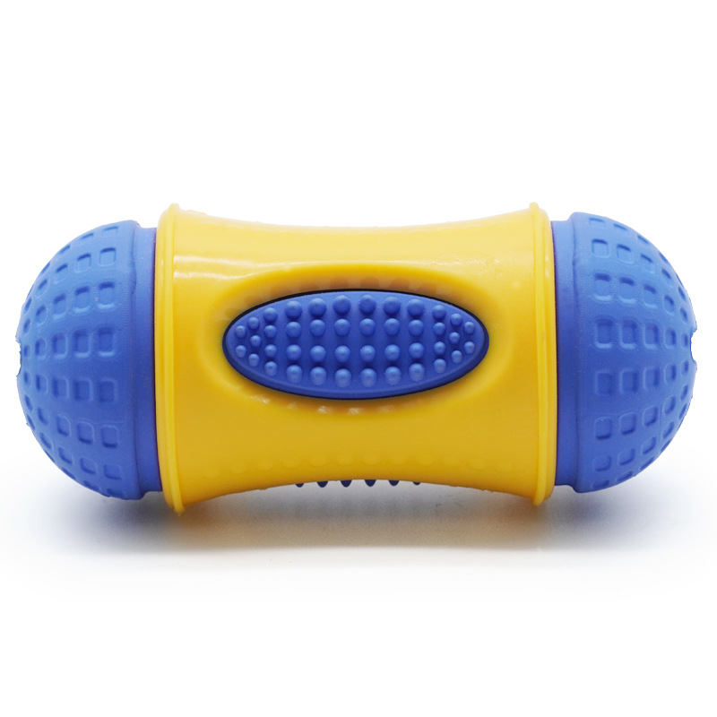 Cross-border dog toy leakage ball waist drum puppy molars clean rubber toy card food bite-resistant pet supplies wholesale