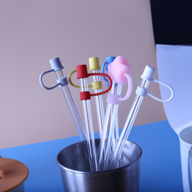 Silicone straw dust cap cover cover glass stainless steel straw dust-proof leak-proof plug universal 8mm/10mm/12mm