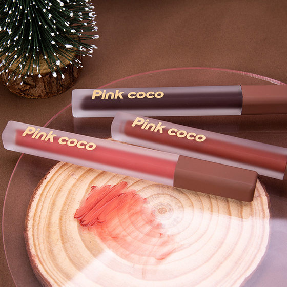 Pink coco light satin powder mist lip glaze light silky lock color lip mud romantic escape busy girl heart cheap lipstick