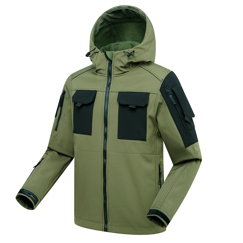 風のビートルズの戦術のジャケットの男性の秋の厚い保温の突撃服の屋外の軍事ファンの防水の帽子の登山服|undefined