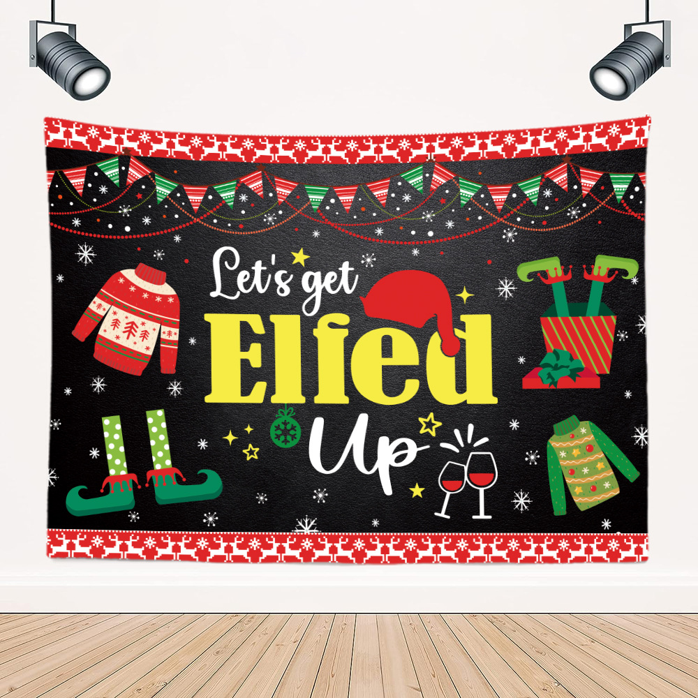 Cross-border Christmas home supplies new Christmas party background cloth room decoration scene layout Christmas tapestry