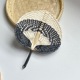 Medium-black handle color bamboo fan 22*30cm (mini)