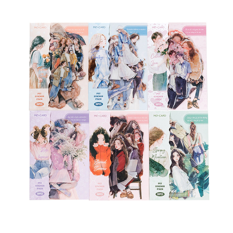 Mo Mo PET sticker bag happy live series hand account DIY decoration collage base paste material stickers 6