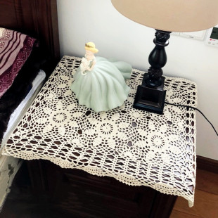 Handmade Crochet Pure Cotton American Style Pastoral Country Hollow Woven Sofa Hand Bracelet Bedstand Cover