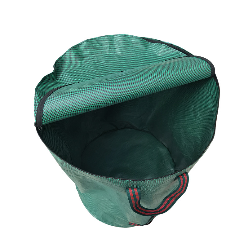 Cross-border PP garden bag with lid garden deciduous bag outdoor gardening garbage bag branches and leaves weed collection bag
