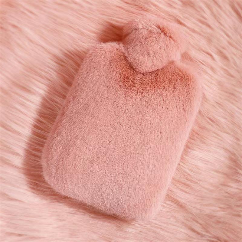 Thickened explosion-proof warm water bag hot water bag belly filling baby water injection irrigation warm handbag hot compress bag plush cloth cover insulation