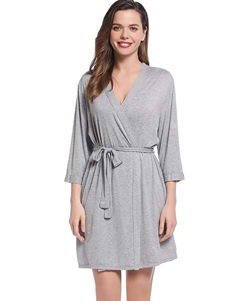 European and American cross-border modal pajamas sexy autumn new nightgown bathrobe super soft cardigan women's home clothes