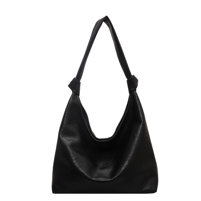 Simple casual large-capacity bag women's new trendy retro versatile bucket bag niche texture armpit bag