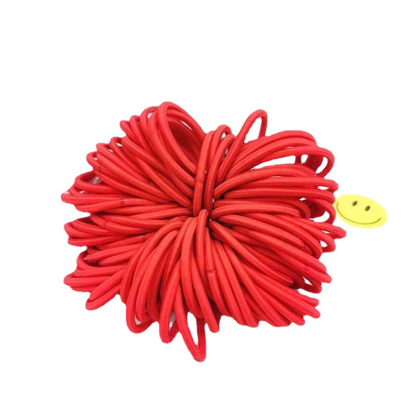 2022 factory direct European and American cross-border 4MM hair rope color high elastic head rope rubber band hair ring adult hair accessories
