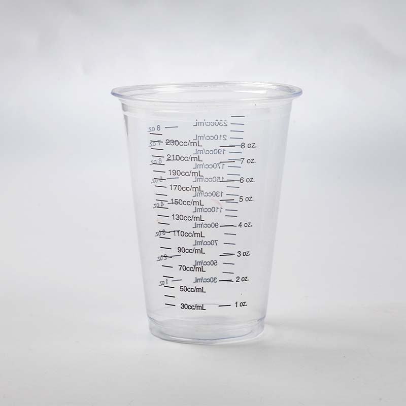 8 oz disposable pet Cup scale Cup mixing measuring cup transparent plastic cup for mixing paint amount material experiment