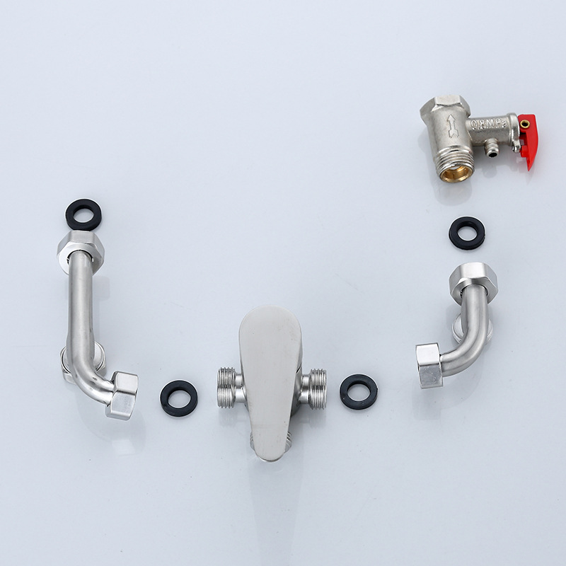 304 stainless steel electric water heater mixing valve Wall U-shaped valve three-way cold and hot water shower surface-mounted mixing valve