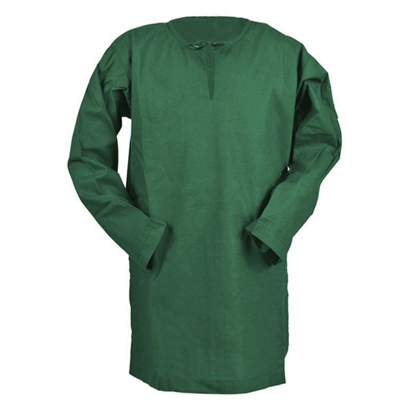 2025 Medieval Boys Sub-summer Linen Shirt Vintage Round Neck Loose Casual Shirt Children's