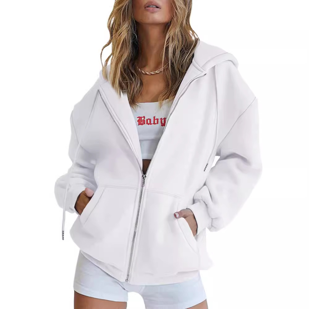 Men and Women Cute Hoodies Teen Girls Autumn Jacket Oversized Sweatshirtss Casual Drawstring Clothes Zipper