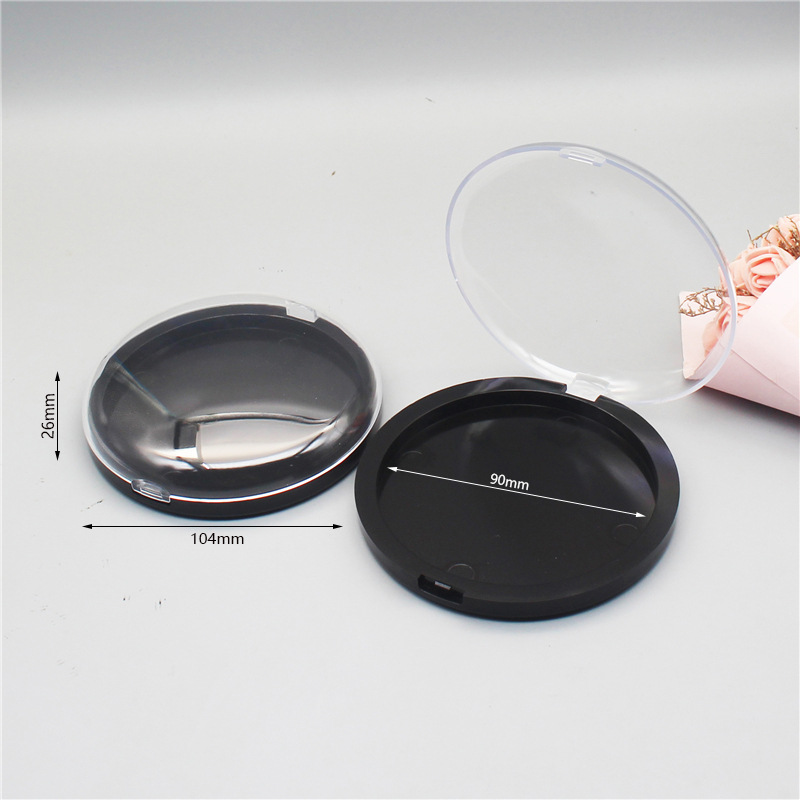 [in stock] 90mm transparent convex cover black skin color bottom round chest patch box single chest patch nail art storage empty box