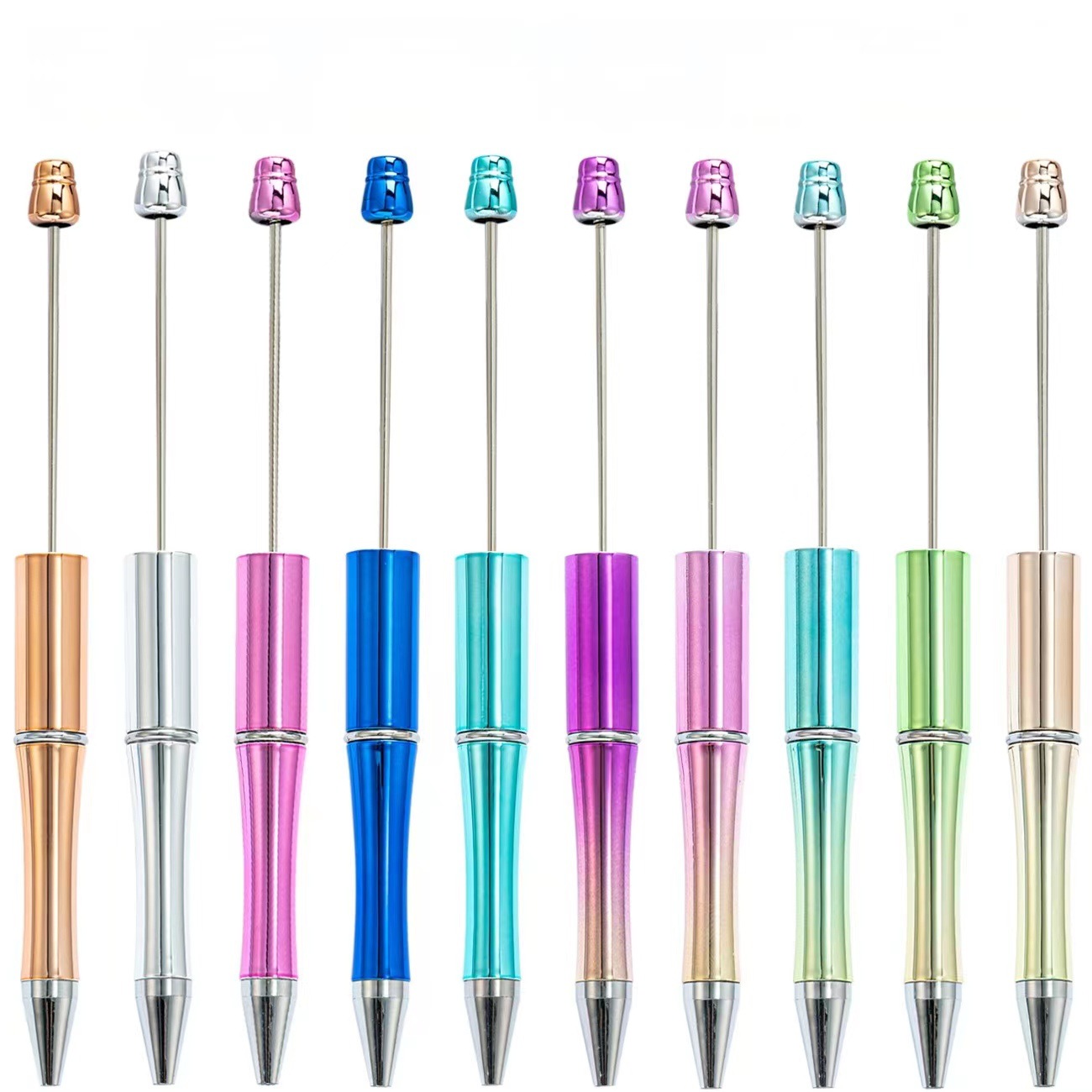 New UV plating beaded pen DIY creative beaded pen spot wholesale ball pen twist wire ball pen
