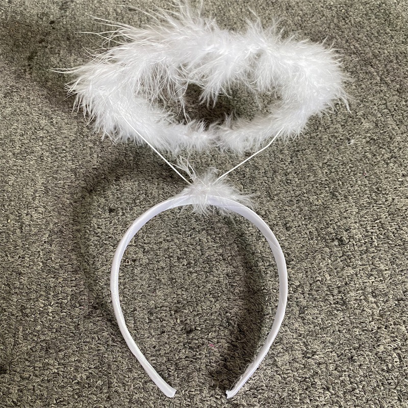June 1 Children's Day Performance Angel Halo Hairband Feather Angel Headband Halloween Ball Headwear