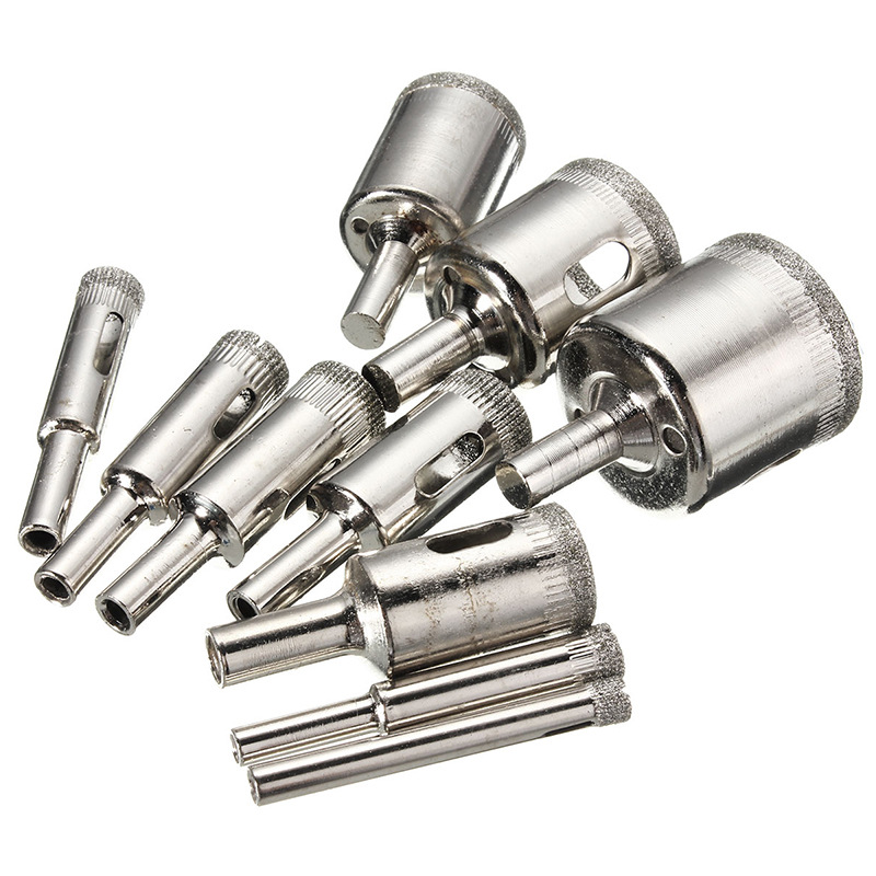 Cross-border 15-piece set 6-50cm diamond glass hole opener ceramic beads round grinding marble drill
