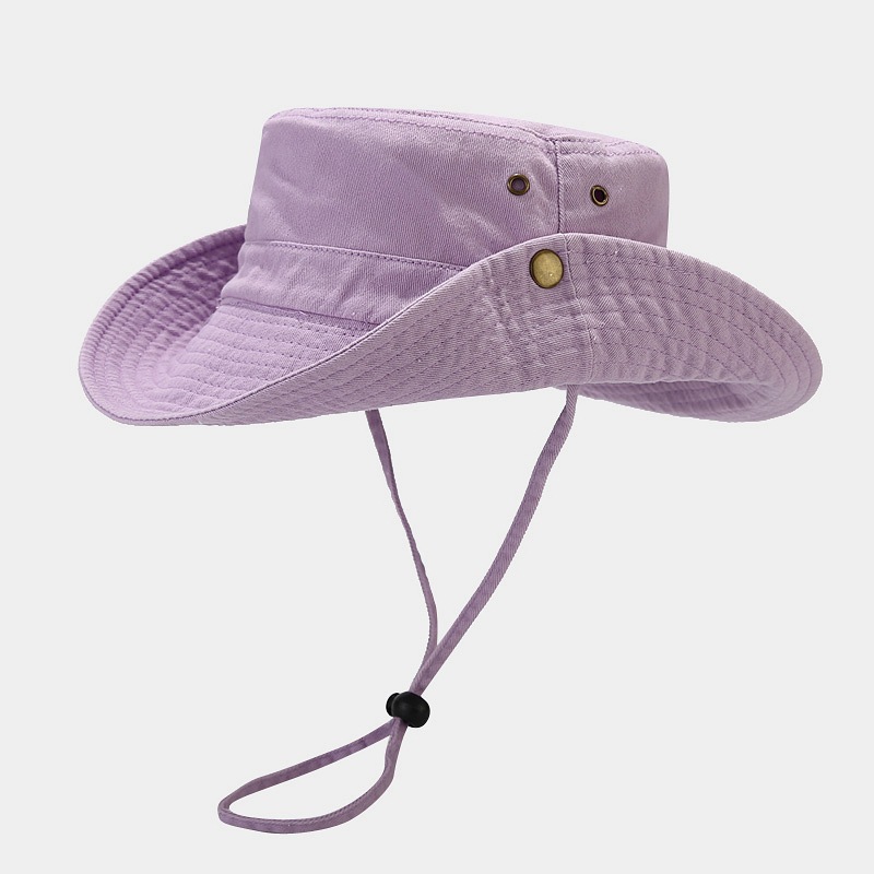 New Style Pure Cotton Breathable Sun Hat Japanese Style Artistic Basin Hat Outdoor Mountaineering Sunscreen Hat Washed Denim Fisherman Hat Trendy