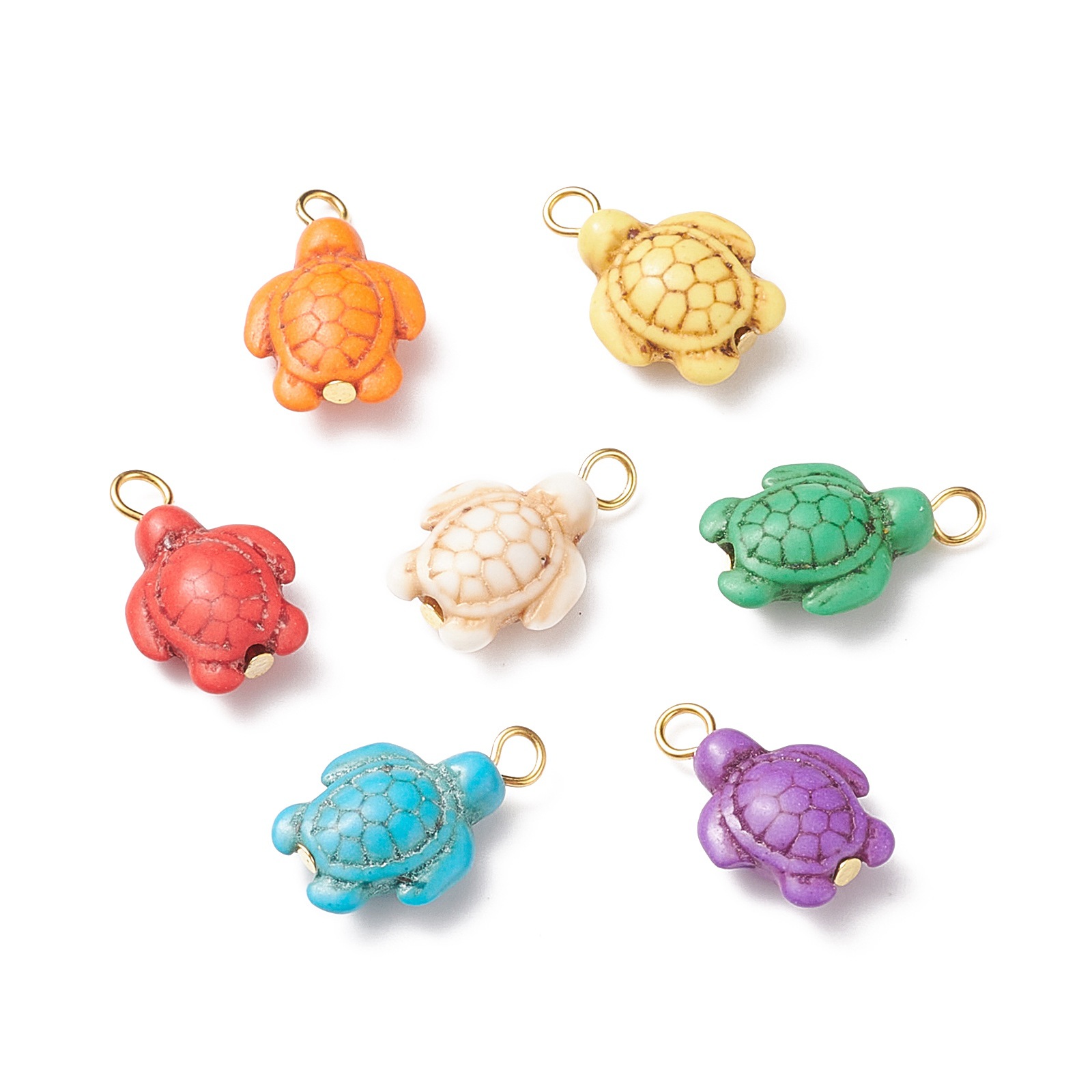 Cross-border Amazon e-commerce new synthetic turquoise beaded turtle golden turtle pendant ornaments accessories factory direct sales