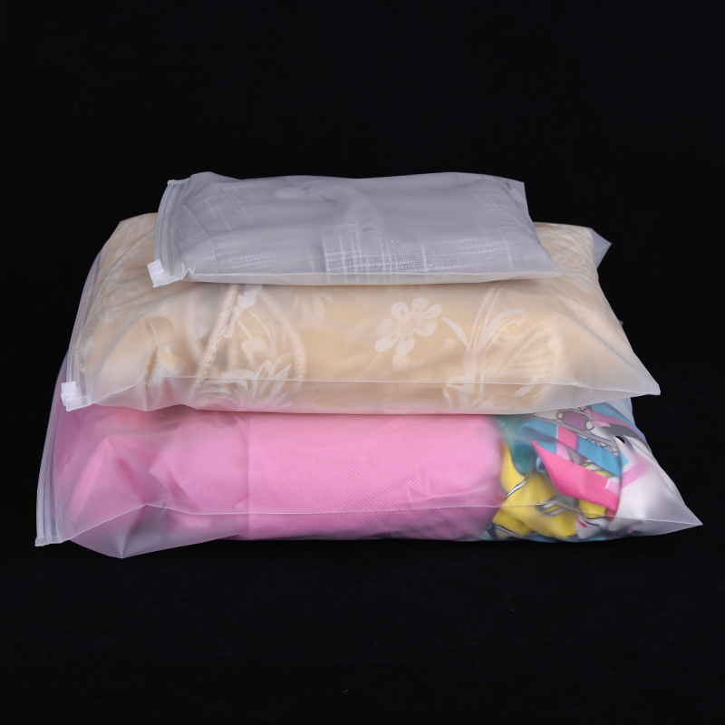 Spot frosted clothing packaging zipper bag clothes storage frosted self-sealing bag socks clothing packaging bag
