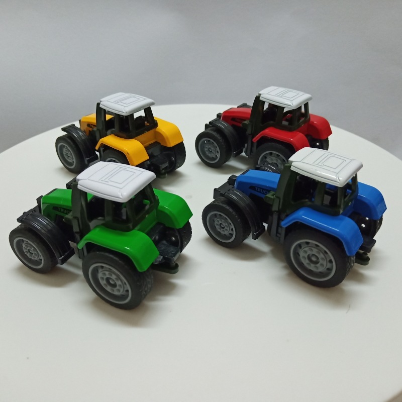 Cross-border alloy car model simulation mini agricultural vehicle tractor sliding agricultural vehicle 7cm long-mounted Egg toy