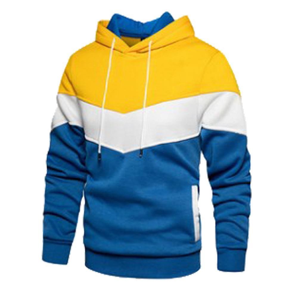 2023 cross-border new fleece sweater stitching hoodie autumn and winter casual sports sweater casual coat trend