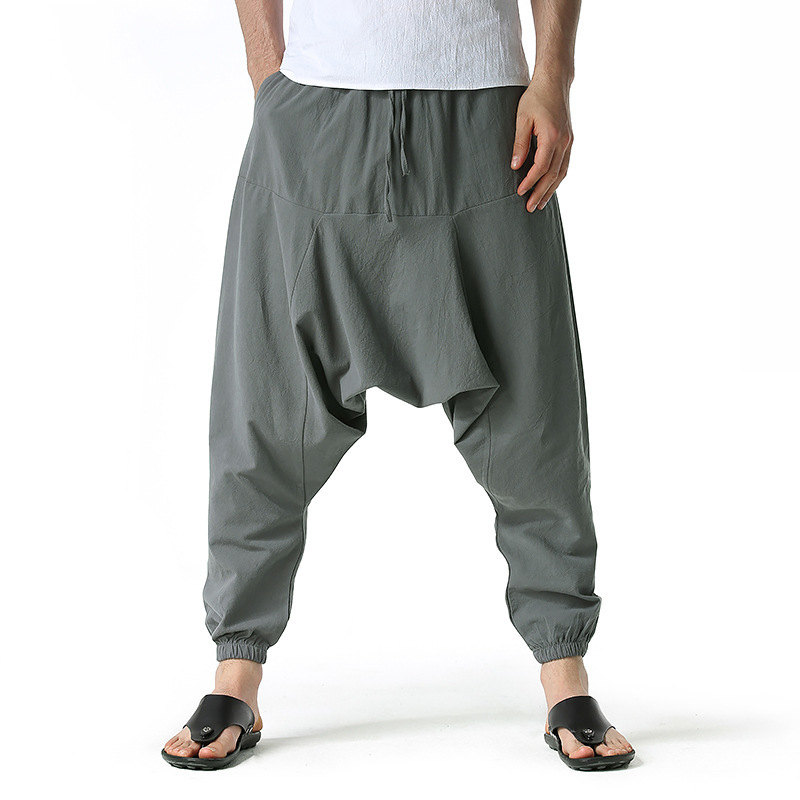 Amazon 2024 New Foreign Trade Men's Japanese Loose Peggy Pants Large Size Casual Sports Leg Trousers for Men