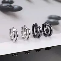 Полое двойное кольцо с пряжкой для ушей, мужские Модные серьги в холодном стиле, популярные в Интернете рюфы, красивые универсальные украшения, мужские одиночные серьги