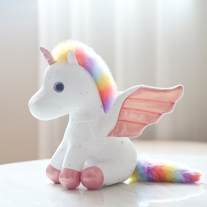Cross-border foreign trade mascot doll gift spot rainbow starry unicorn plush doll toy doll