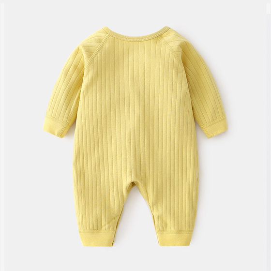 Newborn Baby Jumpsuit Children's Autumn and Winter Pure Cotton Boneless Clothes Newborn Pajamas Baby Boys and Girls Climbing Clothes Spring and Autumn