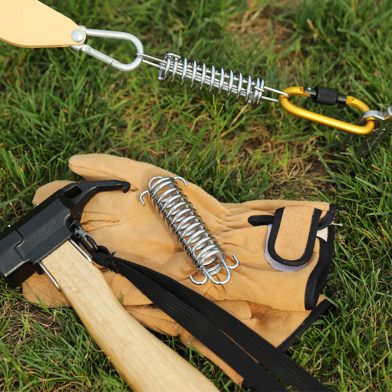 Outdoor high-strength spring tension buckle elastic buffer buckle camping tent canopy windproof rope buckle ground nail fixing buckle