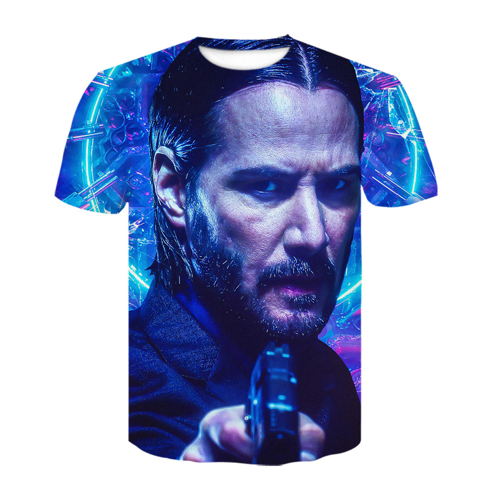 2021 summer New John Wick hunt around 3D printed short sleeve T-shirt sweatshirt children's clothing