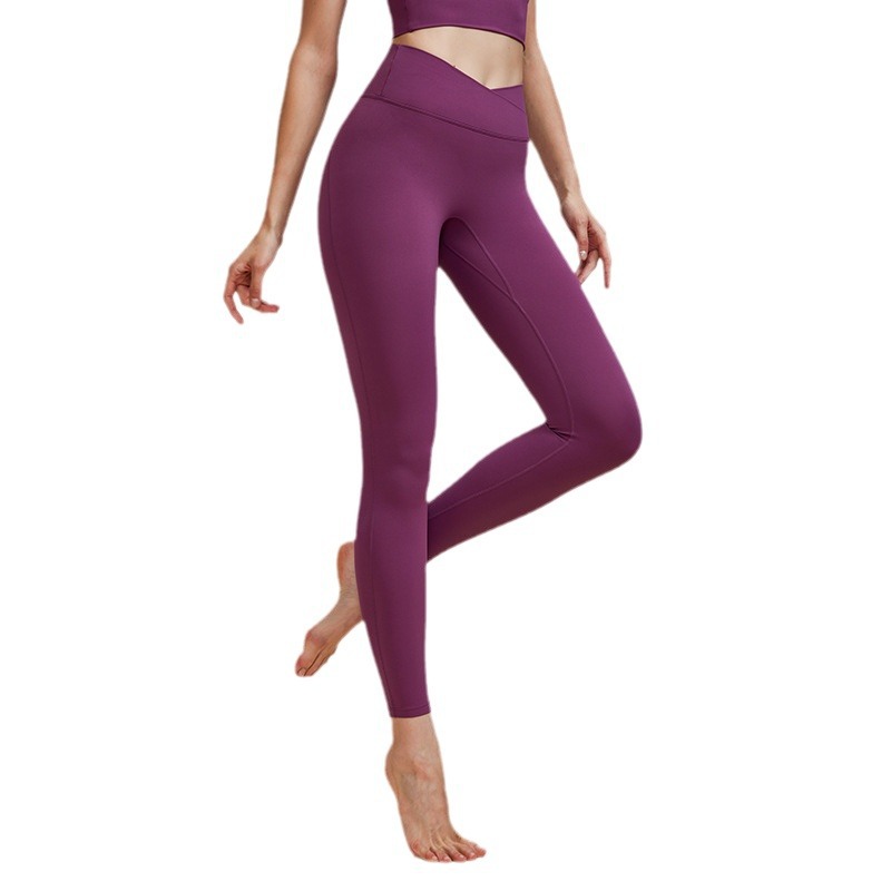 Peach hip yoga pants sports trousers women's tight elastic hip lifting high waist wear-free underwear fitness running new