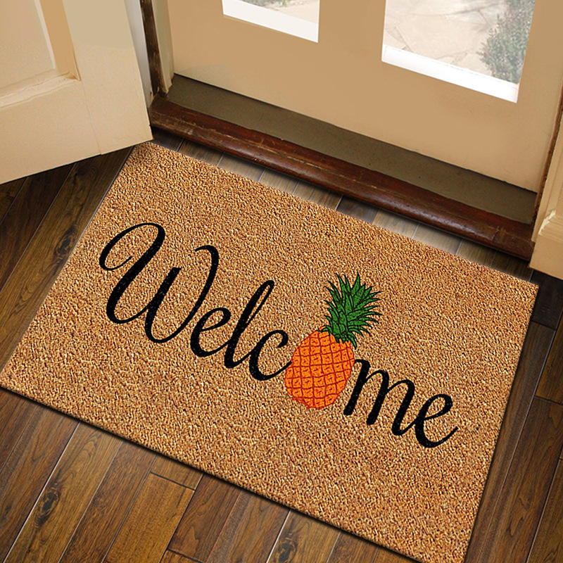Amazon Cartoon Imitation Coconut Brown Style Floor Mat Christmas Decoration Entrance Door Mat welcome Rubbing Soil Mat