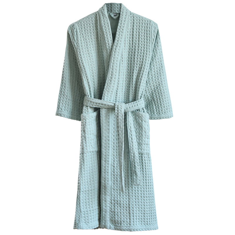Children's Cotton Bathrobe Waffler Double-Layer Thickened Bathrobe Home Clothes Class A Large Children's Men's and Women's Pajamas Absorbent