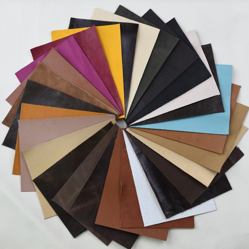 Cross-border leather goods supply year-round sales in stock of various styles of first-layer panels rectangular cowhide sample leather