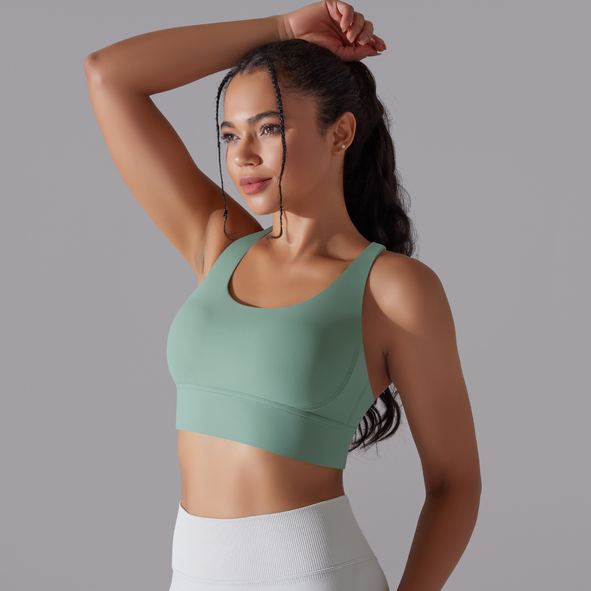 New double-sided brushed cross back shockproof push up sports underwear cloud sense yoga sports bra fitness top
