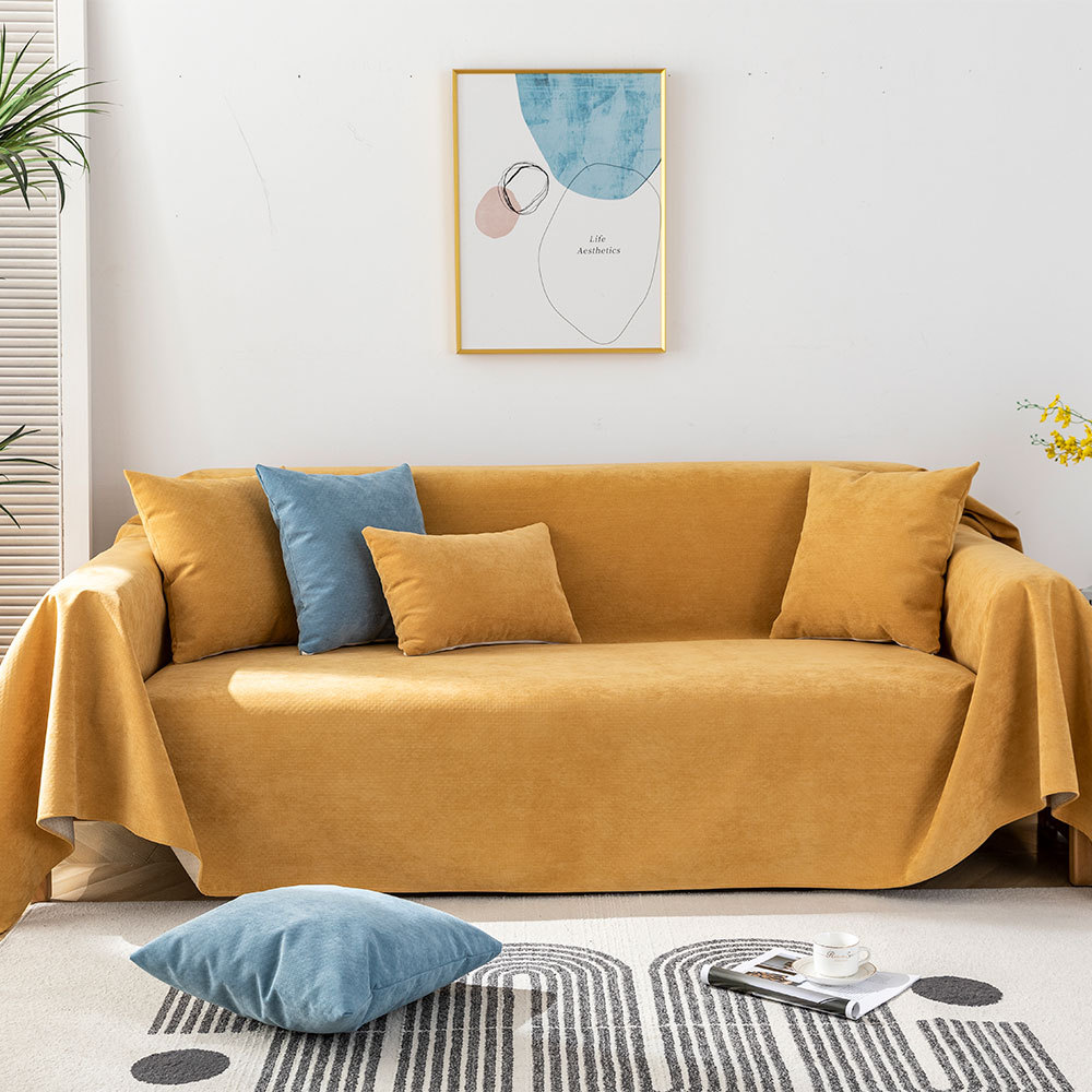 Four Seasons universal fabric solid color waterproof sofa towel modern simple pet urine-proof sofa cushion towel wholesale
