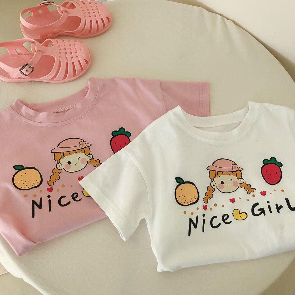 女童短袖T恤女寶寶夏季2023新款韓版寬鬆可愛日系童裝上衣中小童