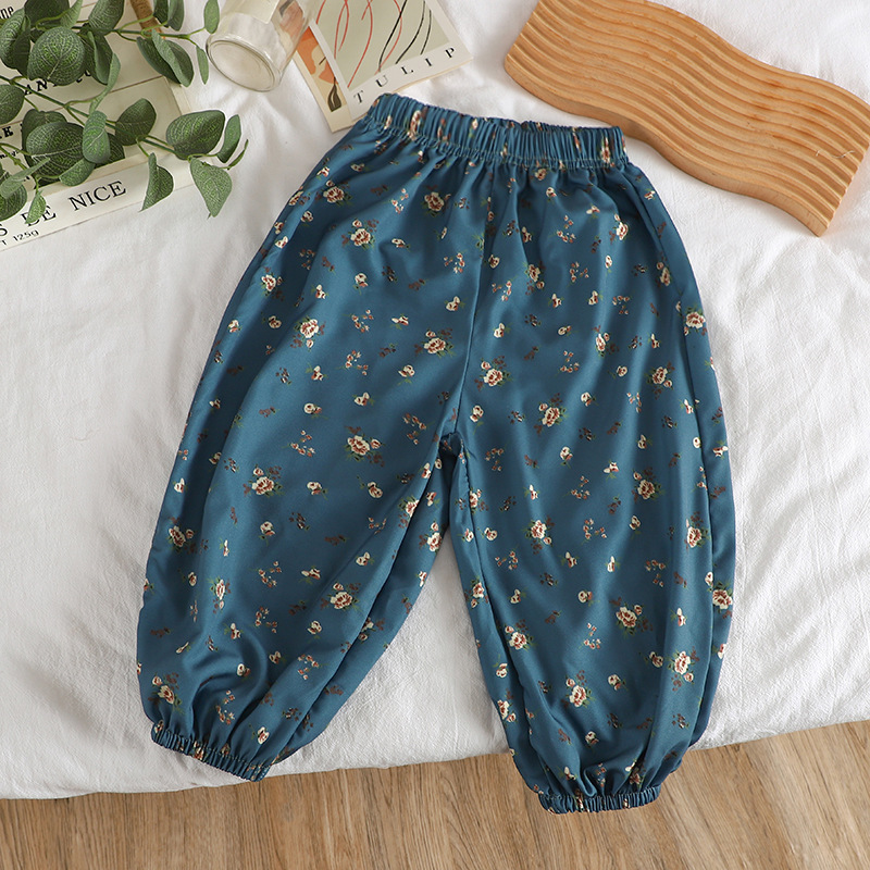 Children's Anti-mosquito Pants Summer Girls' Korean Style Lantern Pants Boys' Loose Middle and Large Children's Casual Thin Cropped Pants