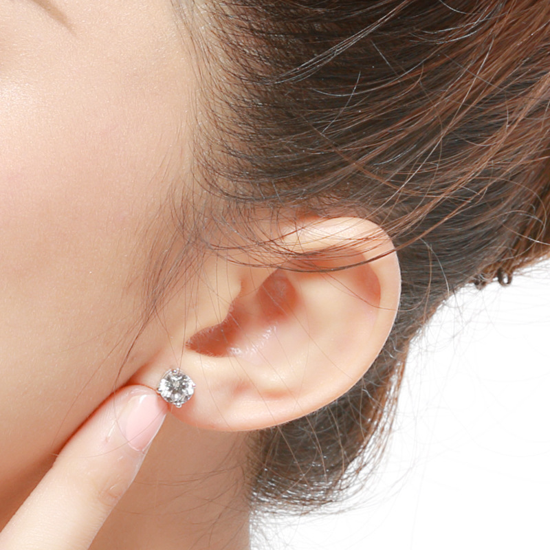 Medical stainless steel Zircon stud earrings Korean girls men's diamond earrings fashion ear bone nails wholesale jewelry