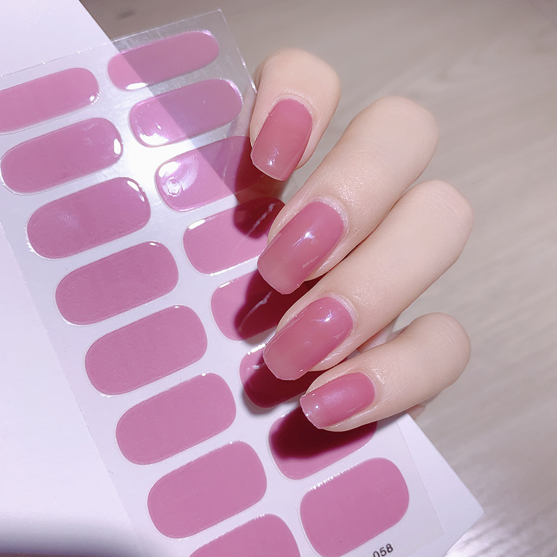 Net red popular autumn and winter pure color nail stickers lasting