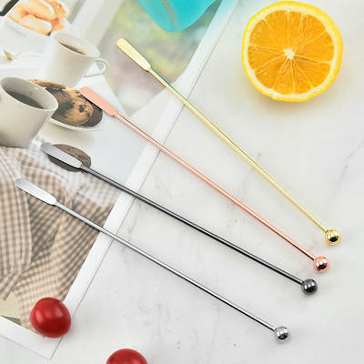 304 Stainless Steel Muddler Cocktail Drink Coffee Wine Spoon Metal Long Handle Bar Spoon Bar Mixing Tool