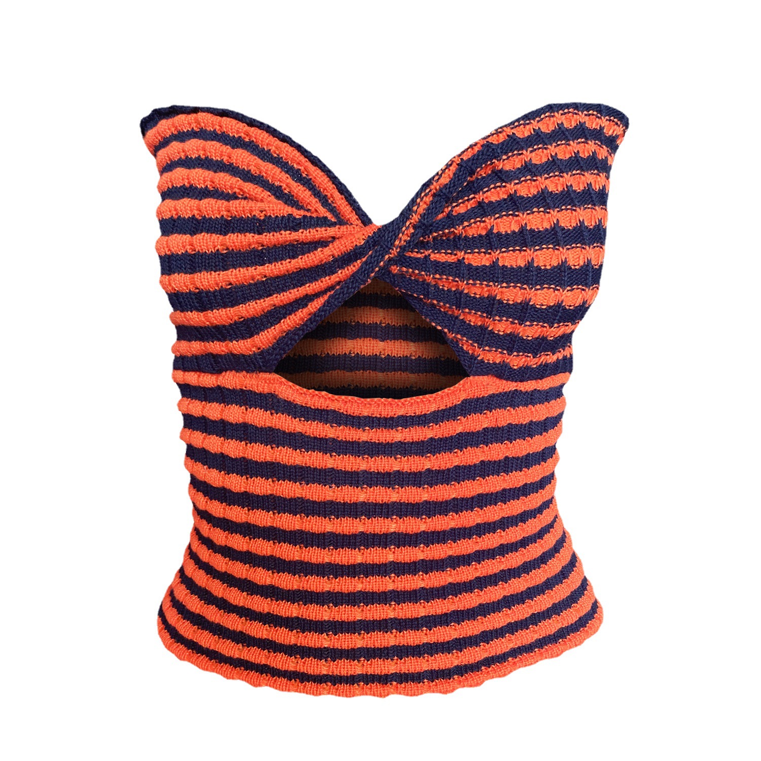 2021 Cross-border AliExpress Amazon Explosions Women's Vacation Sexy Striped Sweater Knitted Tube Top